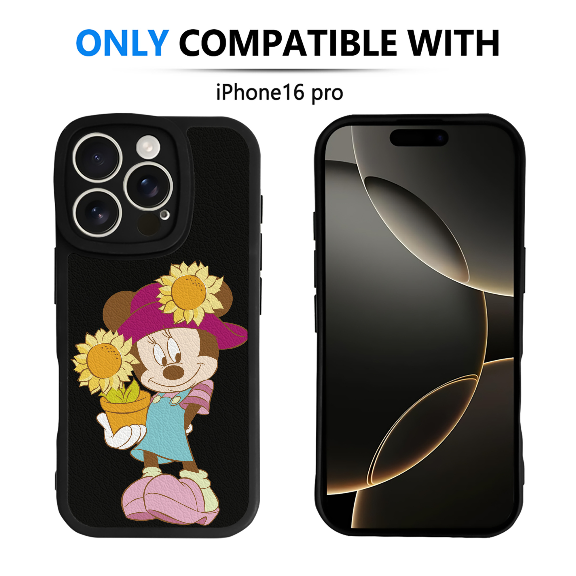 （画像用） ミッキーマウス Mickey Mouse 【iPhone 16シリーズ対応】シリコンスマホケース（レザー調） 材質：シリコン